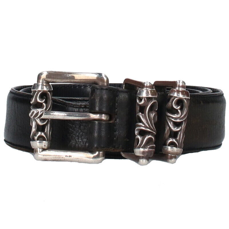 Chrome Hearts Belt 1.0inch 3PC Roller Size:32 Leather Belt Chrome Hearts Belt 1.0inch 3PC Roller Size:32 Leather Belt