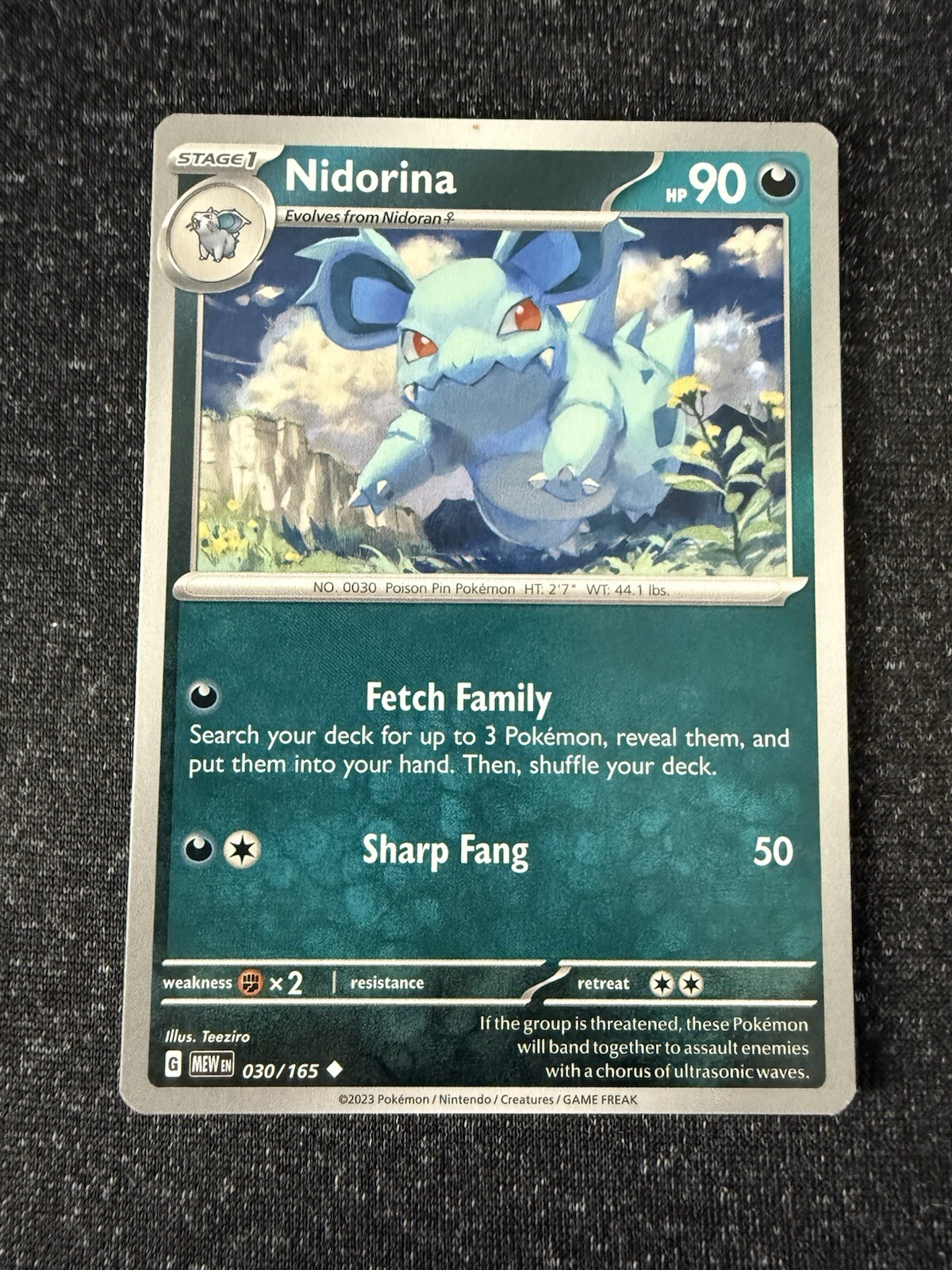 Nidorina 030/165- Pokemon 151- Regular Uncommon- NM/M