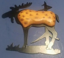 Wood and Metal Moose Wall Decor Hunting Lodge/Animal Rustic