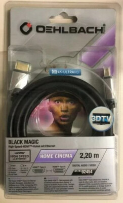 Oehlbach! Black Magic 2,20m HDMI/HDMI High Speed HDMI Kabel mit Ethernet##