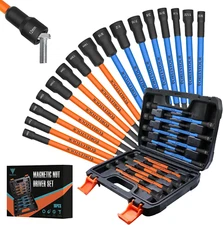 16PCS Magnetic Nut Driver Set - SAE and Metric Nut Driver Set for Impact Drill -
