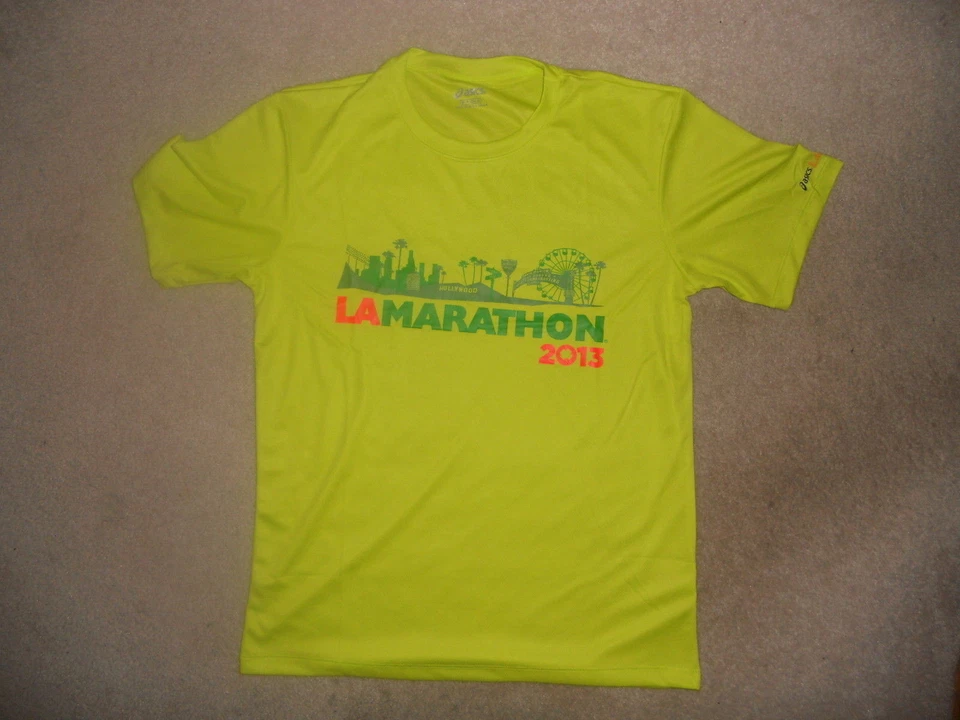 2013 CAMISETA DE CARRERA MARATÓN DE LOS ÁNGELES CORRER ASICS STADIUM TO SEA ST PATRICKS DA Foto 2 de 4
