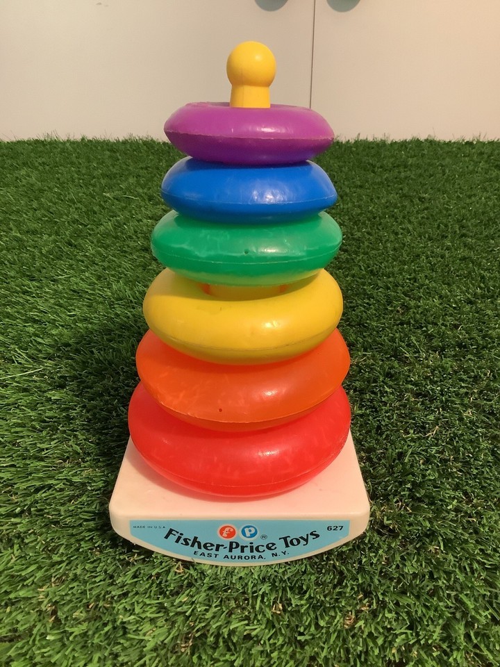 Vintage Fisher Toys - Rock-A-Stack #627 w/ Rings made in USA | eBay