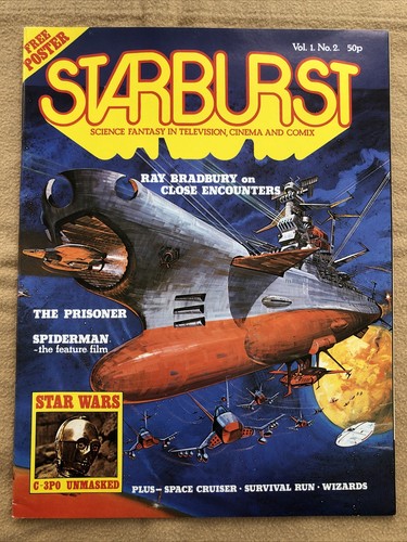 STARBURST Mag. Vol. 1 No. 2 SPACE CRUISER YAMATO Cover & C-3PO Unmasked UK 1978 - Afbeelding 1 van 12