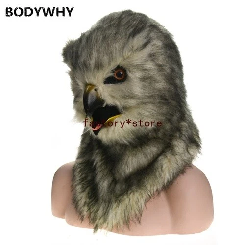  Disfraz de mascota búho gris puede mover la boca cabeza traje traje traje de Halloween juegos con disfraces Foto 2 de 4