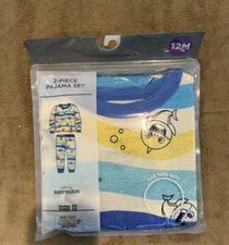 Baby Shark Pink Fong Baby Pajama Set, 2 pieces 12 months Blue