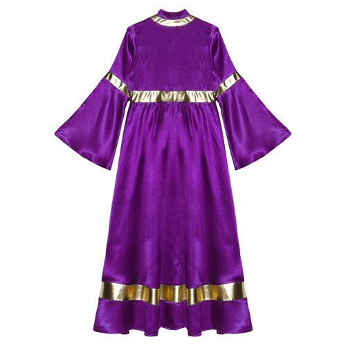 Girls Church Clergy Robe Praise Loose Fit Clergy Maxi Dress Minister Choir Robe - Picture 34 of 50