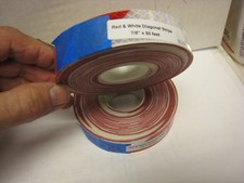 2 ROLLS 3M BRZ983L WHITE  RED Reflective Diagonal Stripe Tape 7/8" x 50'