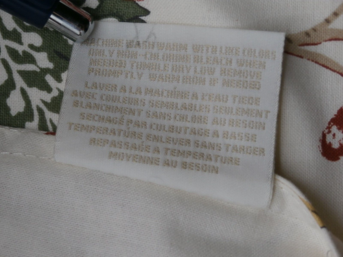 Williams Sonoma Table Runner Floral Red & Green Muted Colors 108" x 16" Cotton - Picture 13 of 16