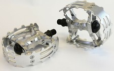 Old School BMX Beartrap Pedals Silver - 1/2" for 1 piece cranks