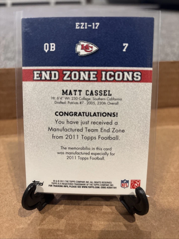 2011 TOPPS END ZONE ICONS MATT CASSEL PATCH KANSAS CITY CHIEFS #EZI-17 USC QB - Image 2 of 2