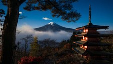 Landscape nature japan pagoda mountains mount fuji Custom Gaming Mat Desk