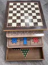 VTG NOS Pavilion Games 10 in 1 Game House Wooden Boards Sealed Pieces Rare Find!