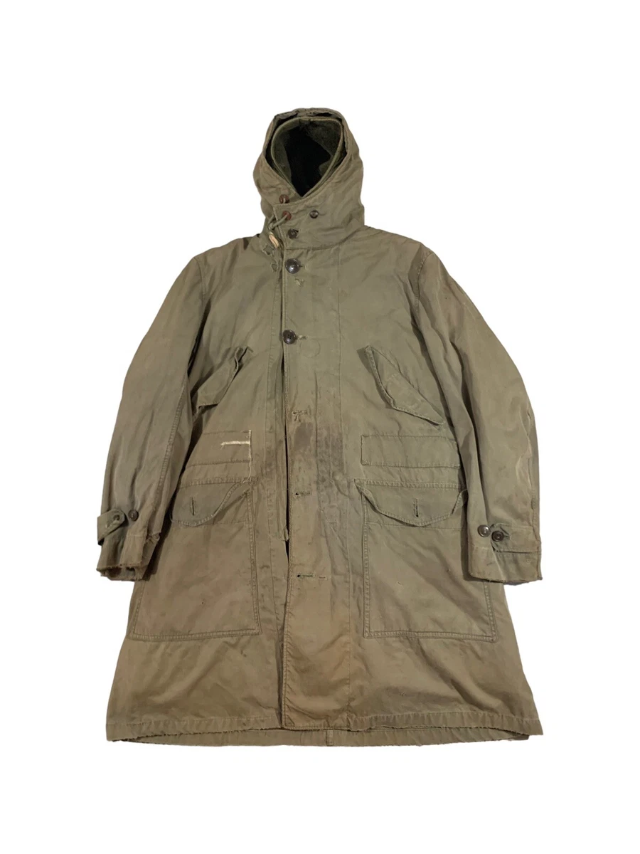 Vintage M1947 M47 US Army Parka Type Overcoat With Pile Liner Size 
