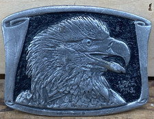 Vintage Rare American Eagle Head Belt Buckle CDC Metalworks Used