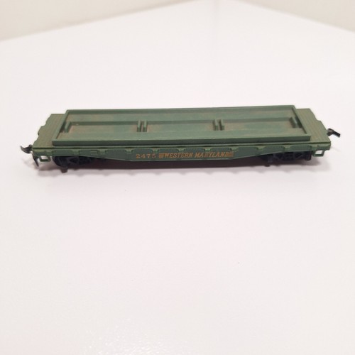 Mantua Western Maryland #2475 Flat Car Cast Metal Base Vintage HO Scale - 第 3/6 張圖片