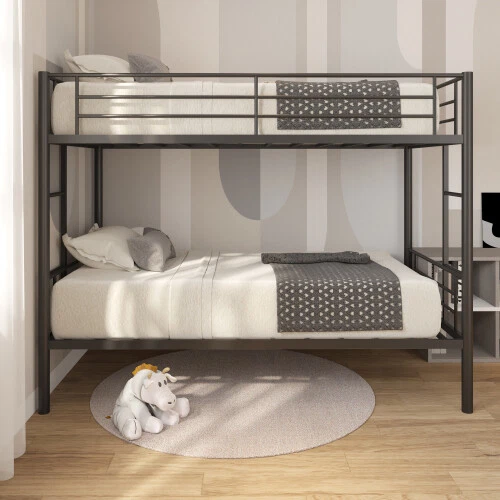 Twin Over Twin Bunk Bed Metal Bed Frames Heavy Duty Mattress
