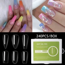 240pcs False Nail Tips Nails Art French Stiletto Acrylic Manicure DIY Extra Long