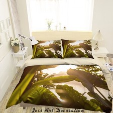3D Tropical Leaves Sunshine Quilt Cover Set Duvet Cover Bedding Pillowcases