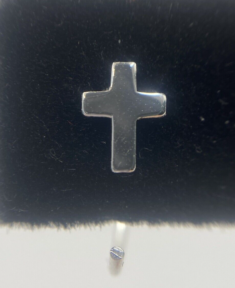 Sterling Silver Cross Huggie Earrings for Women and Teens, Faith-Inspired Design