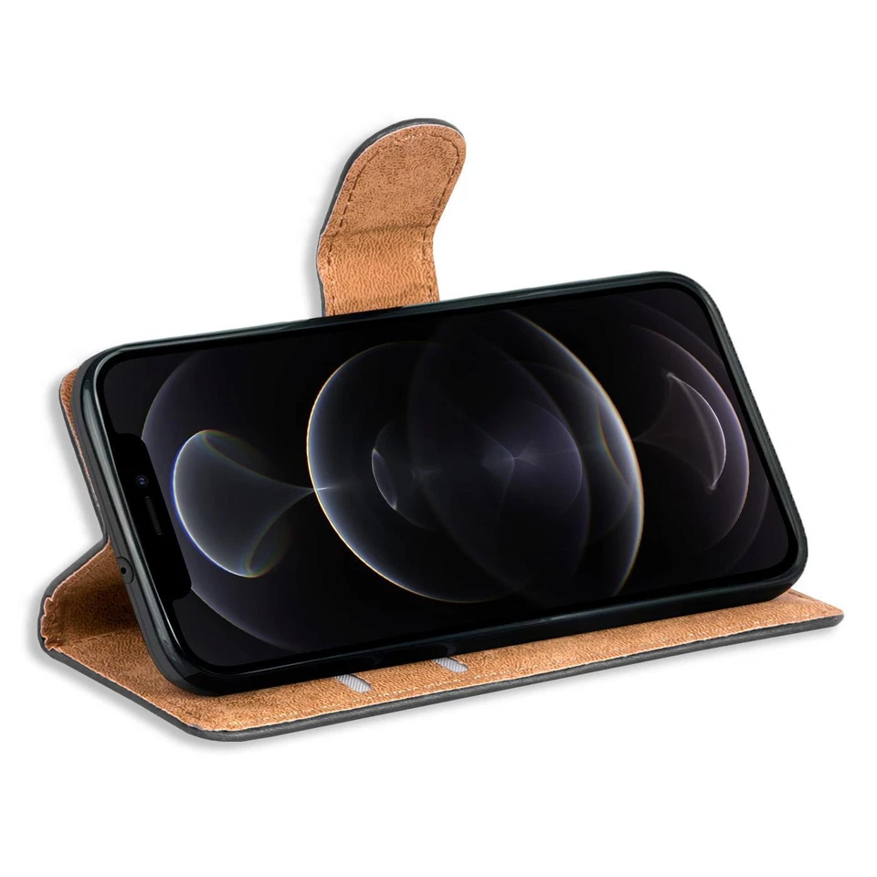 Schutz Hülle Handy Klapp Tasche Book Flip Case Schutzhülle Slim Schwarz Matt - Bild 3 von 4