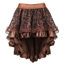 Women Gothic Skirt Ruffle Tutu Lace Mesh Tulle Steampunk Retro Lolita Black