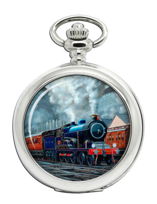 GER Steam Train leaving Liverpool Street Station Pocket Watch