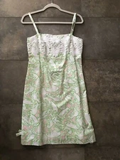 NWT Lilly Pulitzer Originals Sz 8 Shift Dress Pink Green Frogs Straps Get Hoppy 