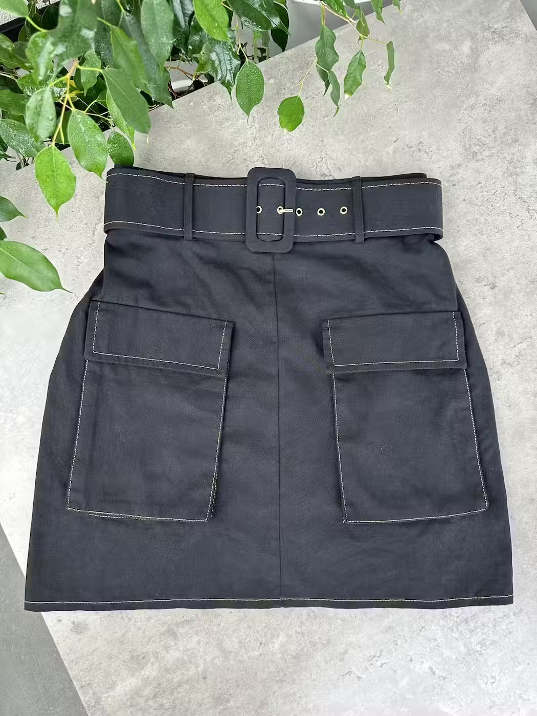 Vintage Mini Skirt with Big Belt in Women's Size 26-image