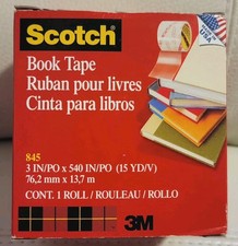 1 ROLL of OEM Scotch 845 3-inch x 15 Yards Book Tape, Clear Adhesive Permanent