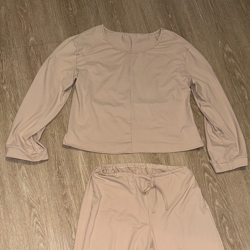 Beige Long Sleeve Lounge Set