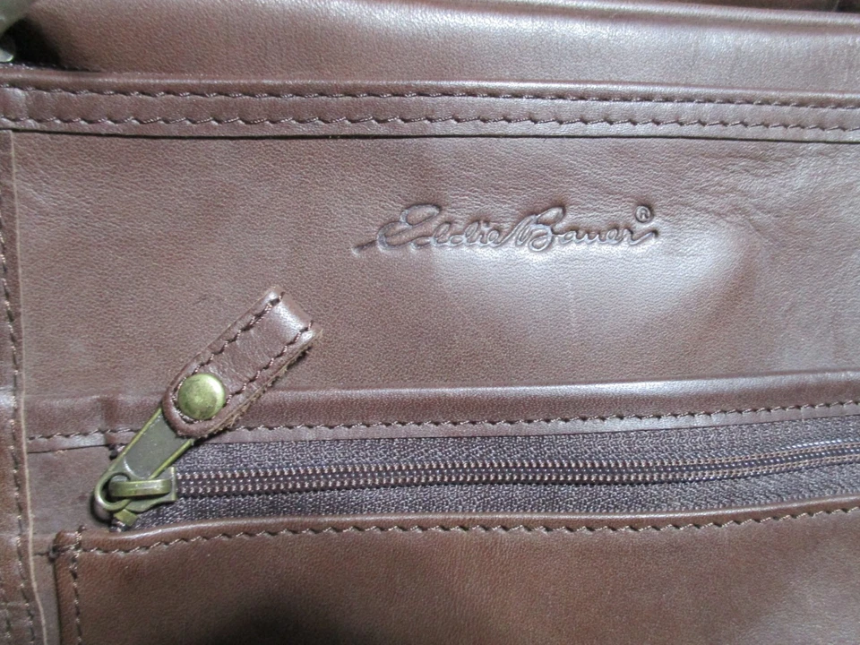 Eddie Bauer Cuero Genuino Mensajero Maletín Bolso para Computadora Correa para el Hombro Foto 3 de 4