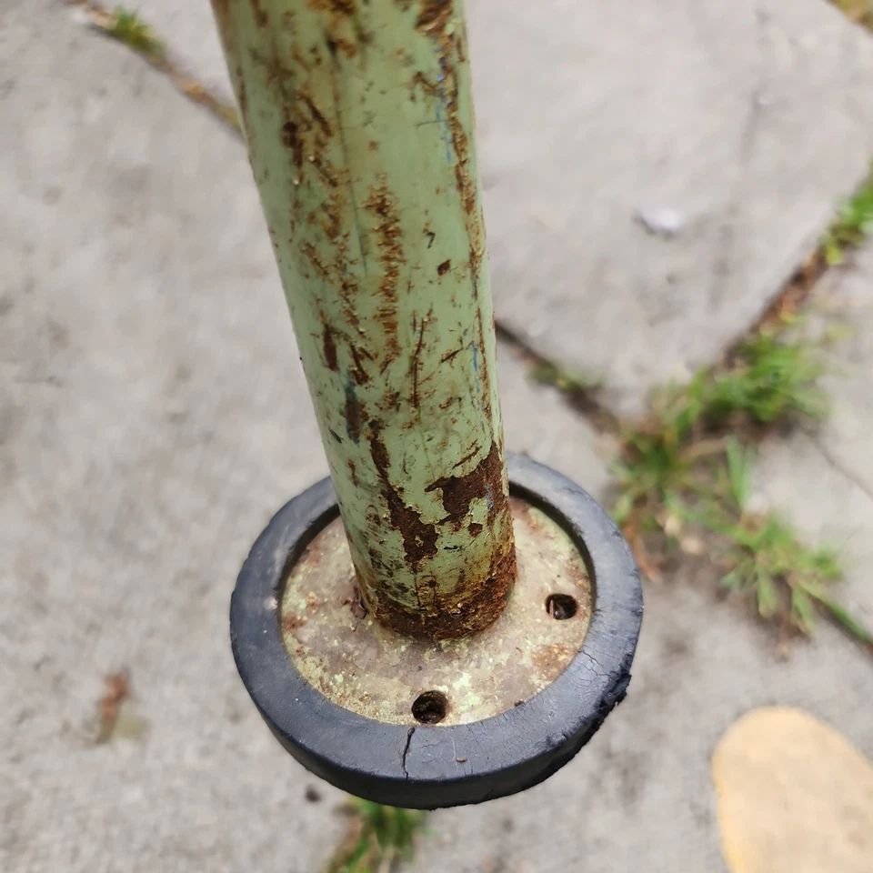 Vintage Gym Equipment Steel and Suede Pommel high Stool Mid 20th Century - Image 3 of 4