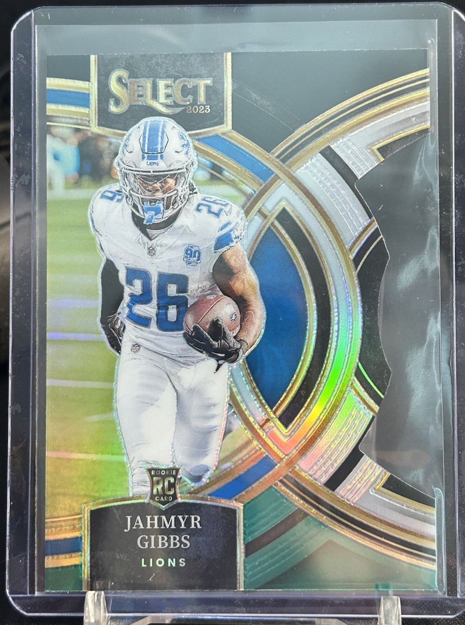 2023 Panini Select Jahmyr Gibbs Premier Level Silver Dye Cut RC