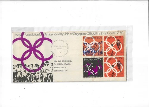 Singapore Year 1970 10th Anniversary PA FDC