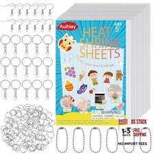 Shrink Dink Sheets Keychains Kit, 12PCS Shrink Papers | with Keychains 125PCS