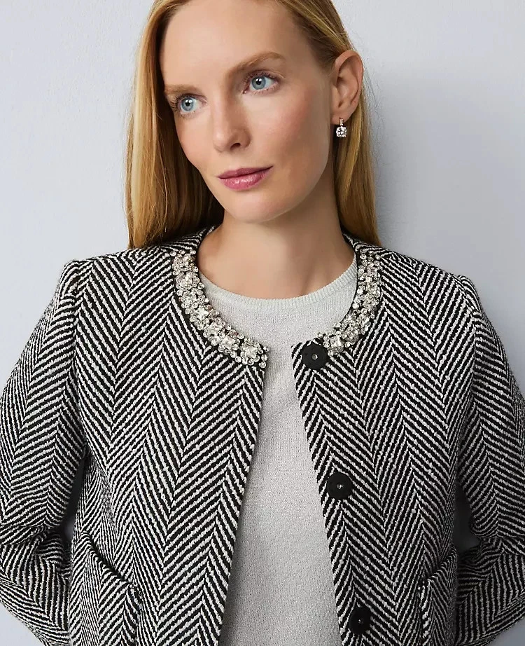 anntaylor - Chaqueta corta espiga adornada, envío gratuito Foto 2 de 4