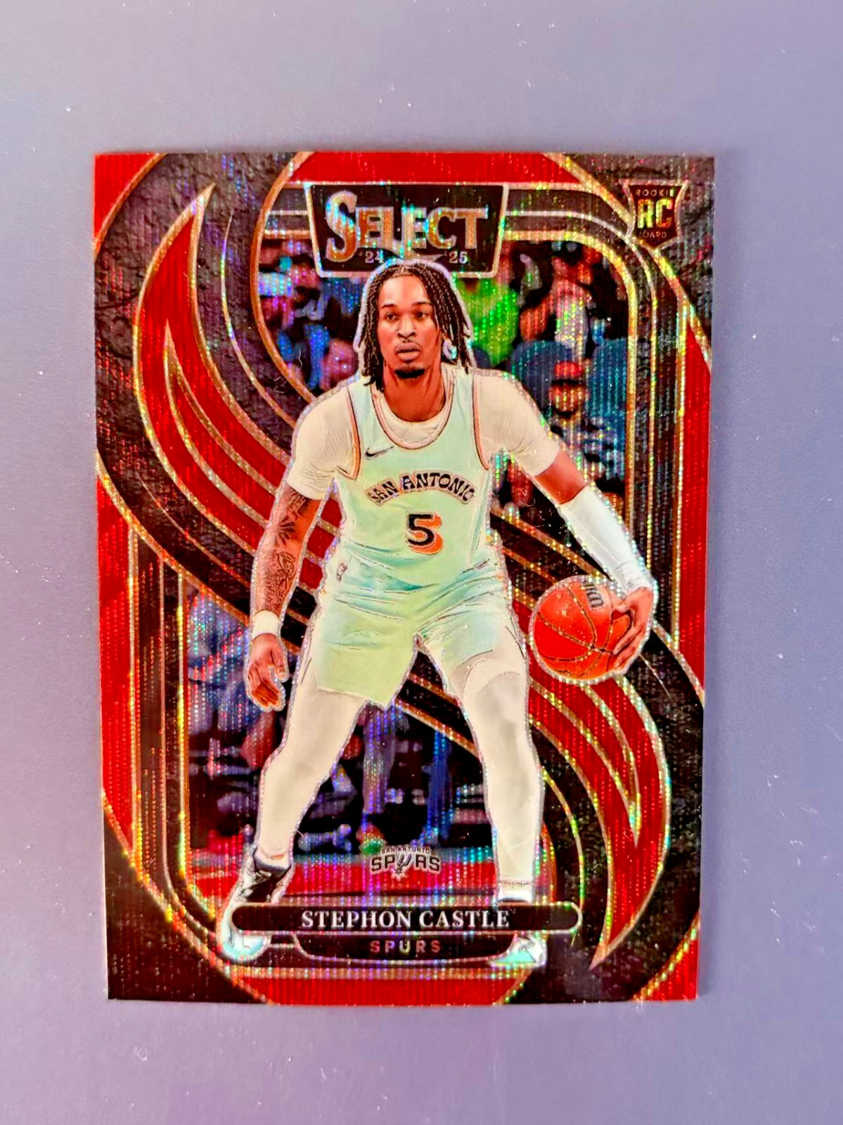 Stephon Castle 2024-25 Panini Select Premier Red Wave Prizm RC #175