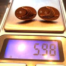 VINTAGE SIGNED DG 10K SOLID GOLD DIAMOND NORSE VIKING SHIP 3/4