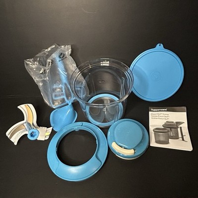 Tupperware POWER CHEF System Salt Water Taffy Blue Open Box Complete New
