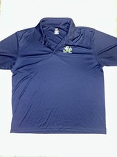 Notre Dame Shirt Mens Large Navy Blue Polo Fighting Irish Football Antigua