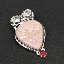 Rhodochrosite Garnet Gemstone Ethnic Handmade Pendant Jewelry 1.92