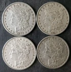 Lot of Four 1879 $1 Morgan Silver Dollars