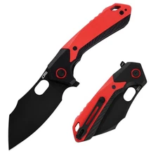 CJRB Folding Pocket Caldera (J1923) AR-RPM9 Steel Red G10 Handle for Men EDC ...