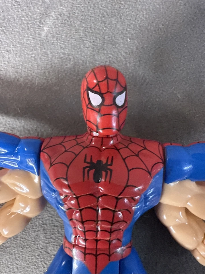 Figura Marvel Six Arm Spider-Man 1995 serie animada Toy Biz con insignia suelta Foto 2 de 4