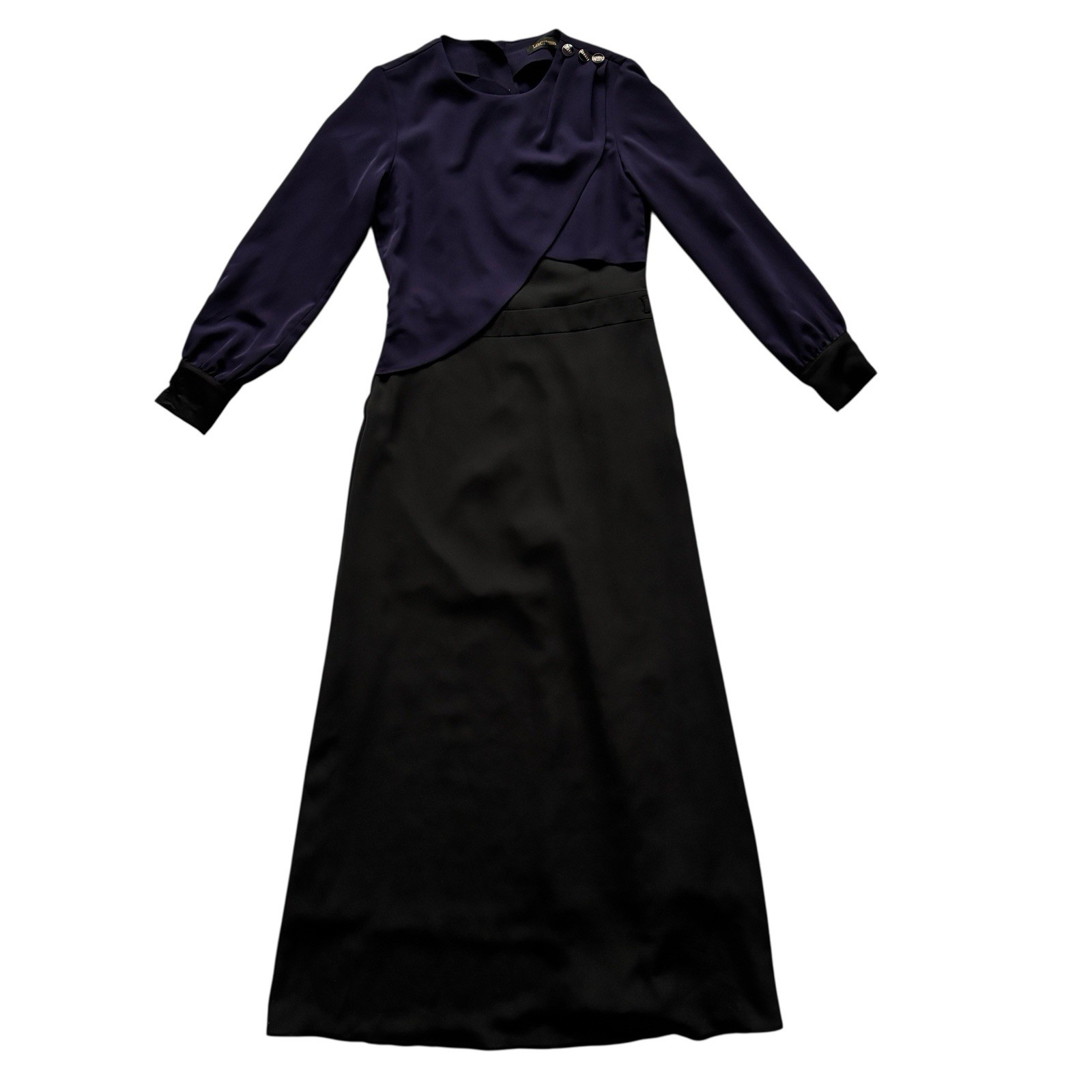 Vintage Dress 80s 90s Purple Black Layered Maxi Evening Retro Boho 10 image 2