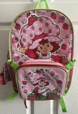 Strawberry Shortcake 16in Pink Backpack Lunch Bag Allover Print Set