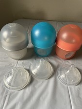 Boon Nursh Silicone Pouch Baby Milk Bottles bottle 4 oz lot of 3 size 1 nipple