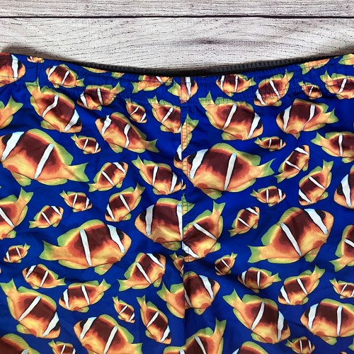 Vintage 1990s Polo Sport Ralph Lauren Fish All Over Print Swim Trunks size Large - Picture 4 of 9