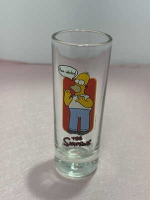 #ad The Simpsons Homer Mmm Whiskey Shot Glass Vintage 2000 Fox Barware Collectible $15.00